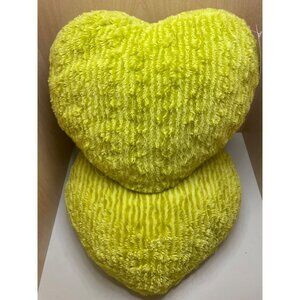 Two beautiful lime heart pillows